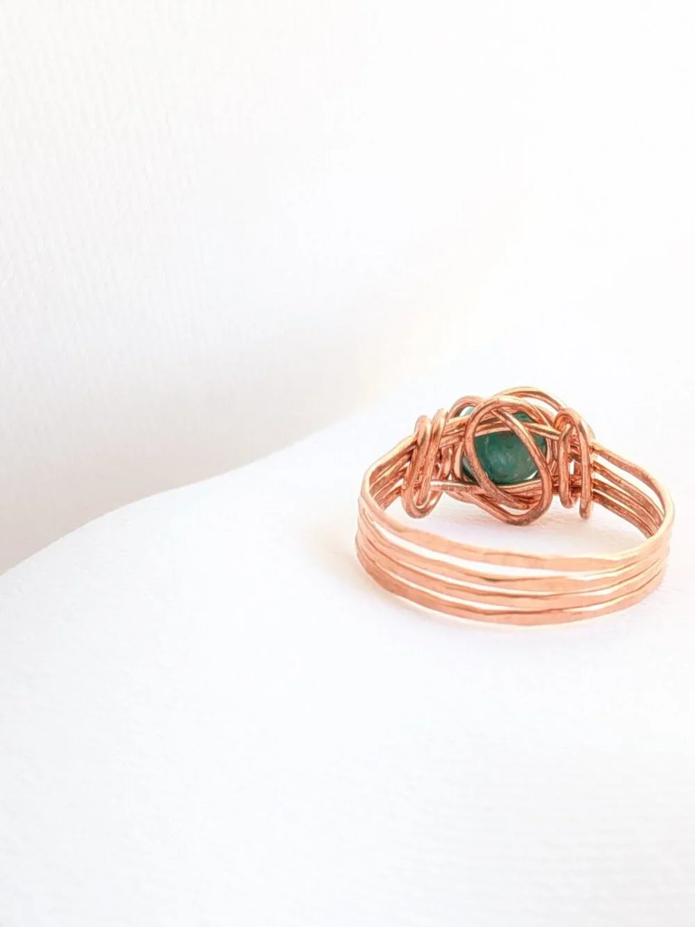 Healing Copper Ring with Vibrant Amazonite Gemstone